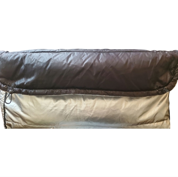 LIT Activewear Maxi Laser Long Parka Silver Metallic Down & Feather Y2K Jacket - Picture 11 of 15